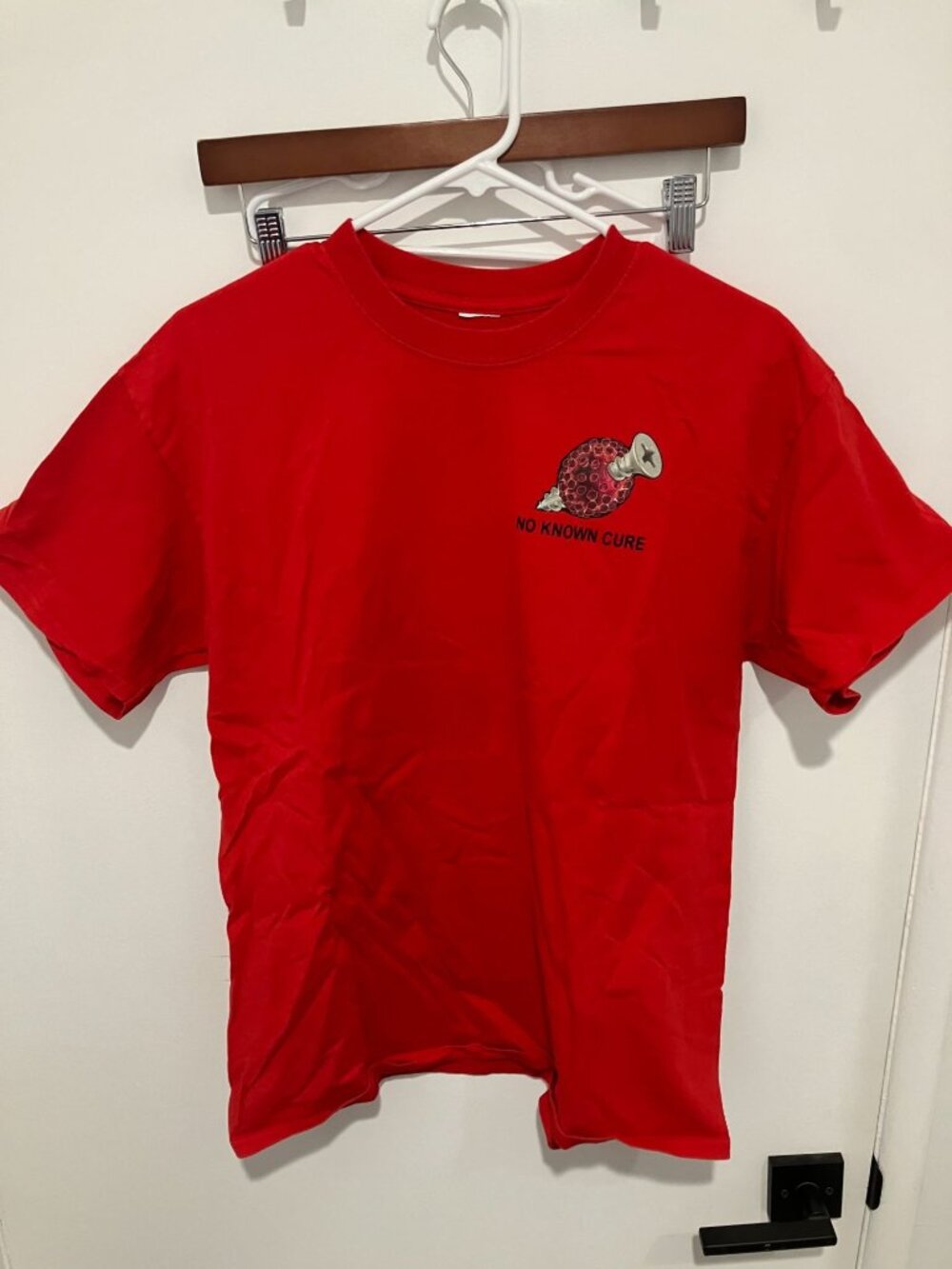 E Clampus Vitus Shirt Red Graphic Tee Let's Go Clamp'n Covid Era Size Large